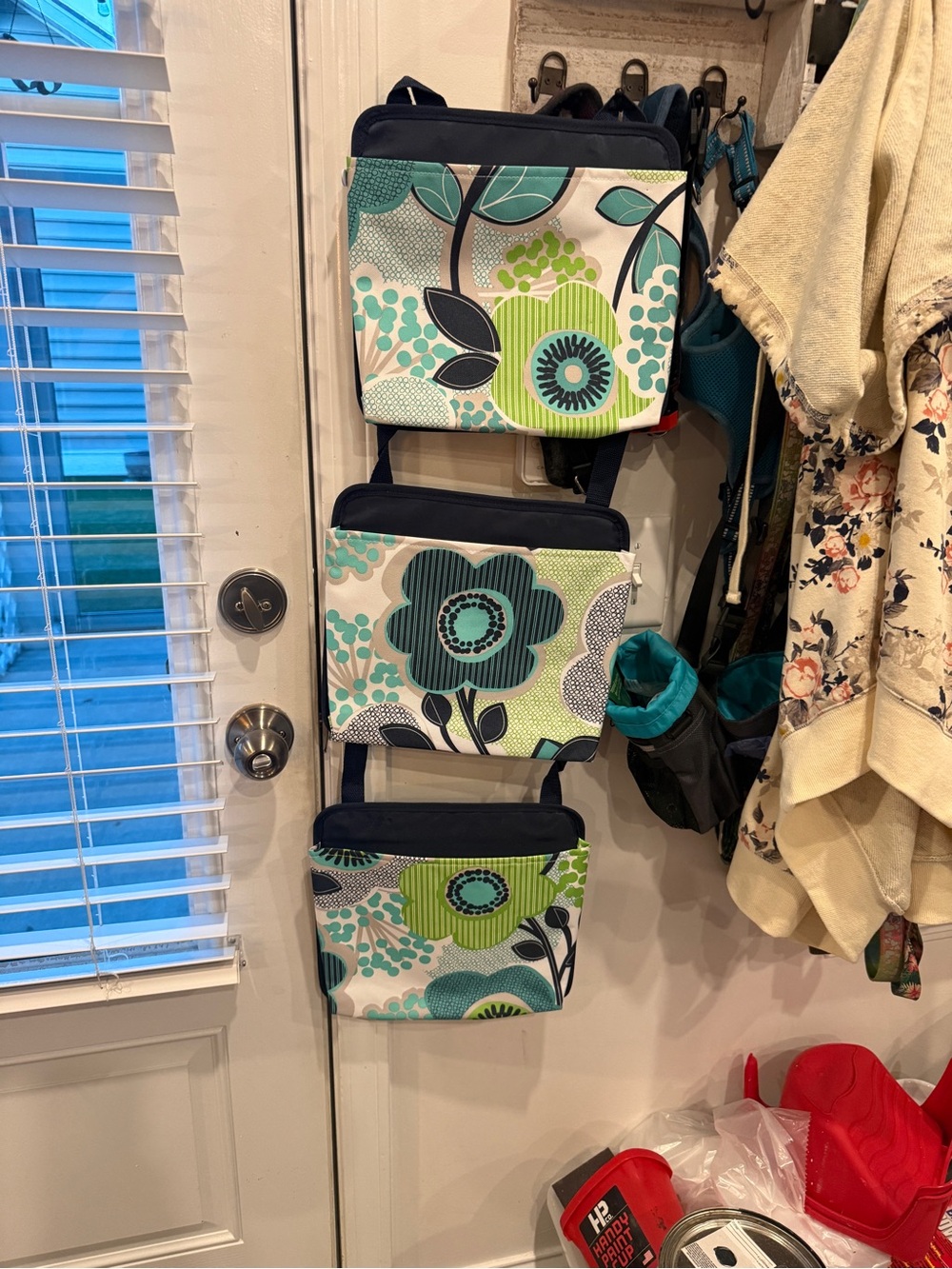 thirty-one Floral Hanging Storage Organizer in Teal, Navy, and Lime